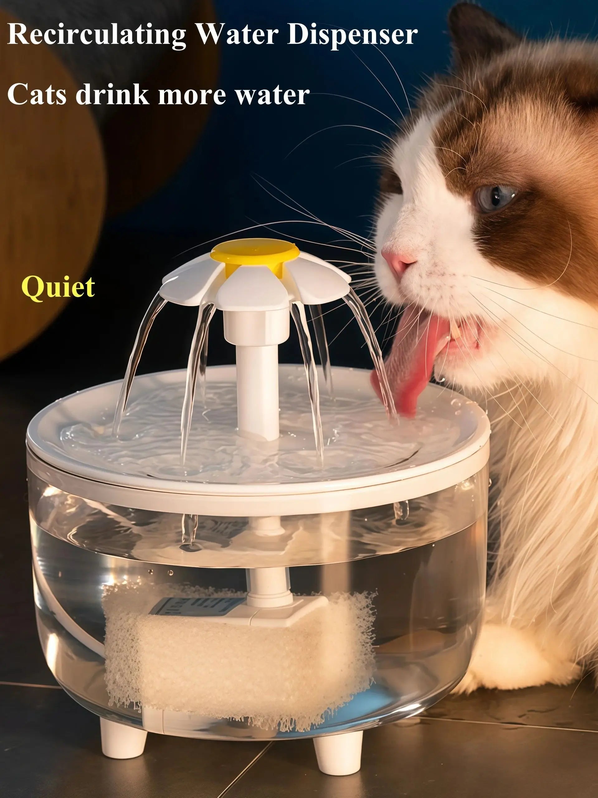 Fuente de agua silenciosa eléctrica USB de 1,2 L para mascotas, tazón de bebida automático para gatos, filtro, dispensador de bebidas para mascotas, bebedero para gatos, filtro de agua
