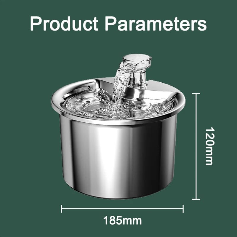Fuente de agua para gatos con Sensor automático, dispensador de agua para mascotas, bebedero para perros y gatos con filtros, bebedero para gatos de acero inoxidable 304