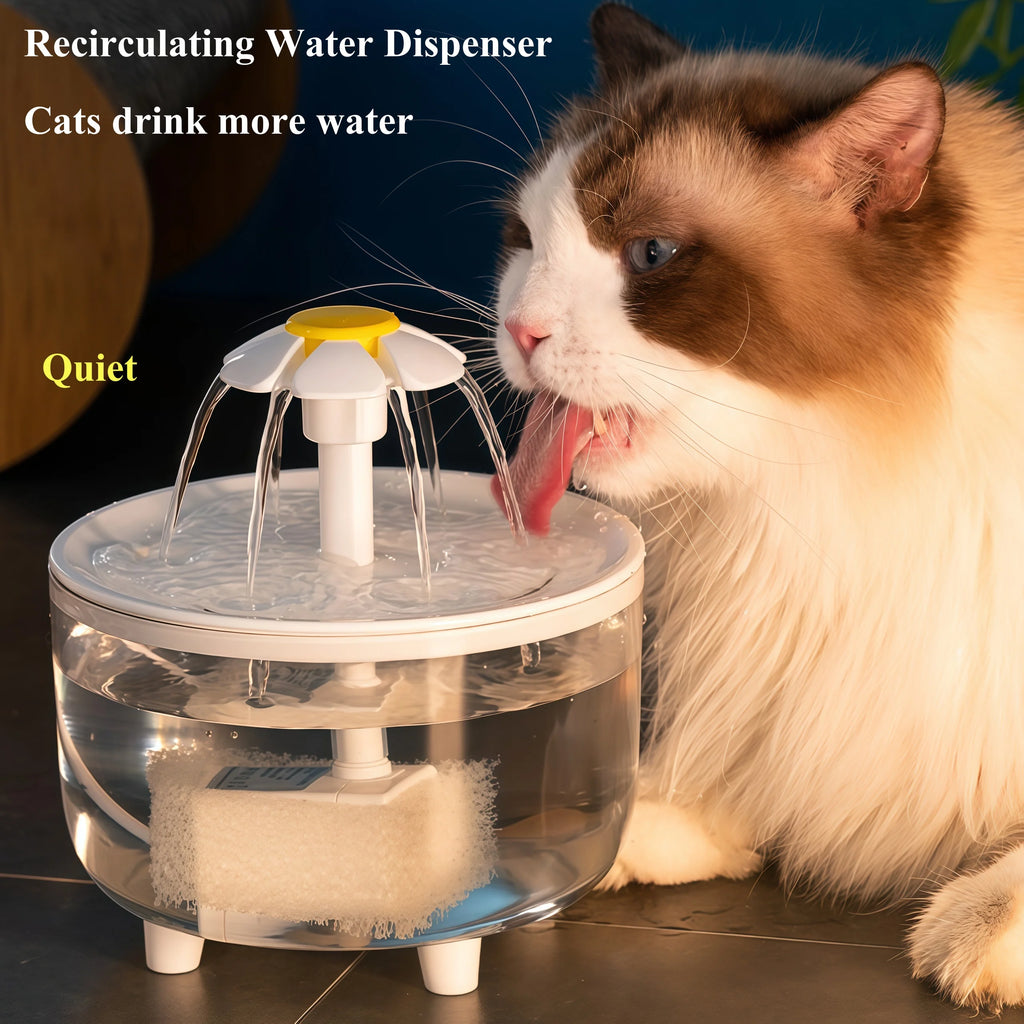 Fuente de agua silenciosa eléctrica USB de 1,2 L para mascotas, tazón de bebida automático para gatos, filtro, dispensador de bebidas para mascotas, bebedero para gatos, filtro de agua