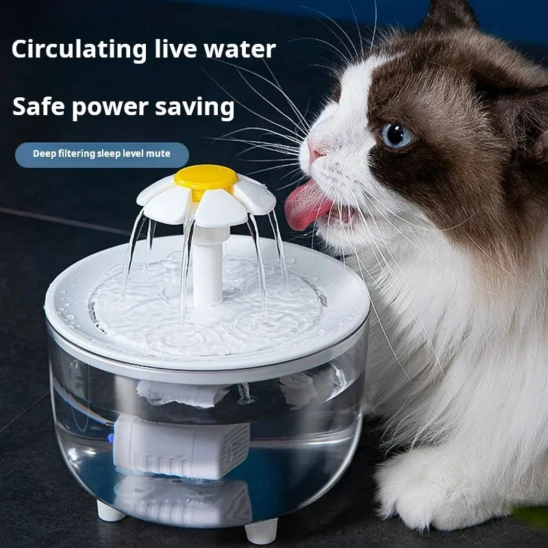 Fuente de agua silenciosa eléctrica USB de 1,2 L para mascotas, tazón de bebida automático para gatos, filtro, dispensador de bebidas para mascotas, bebedero para gatos, filtro de agua