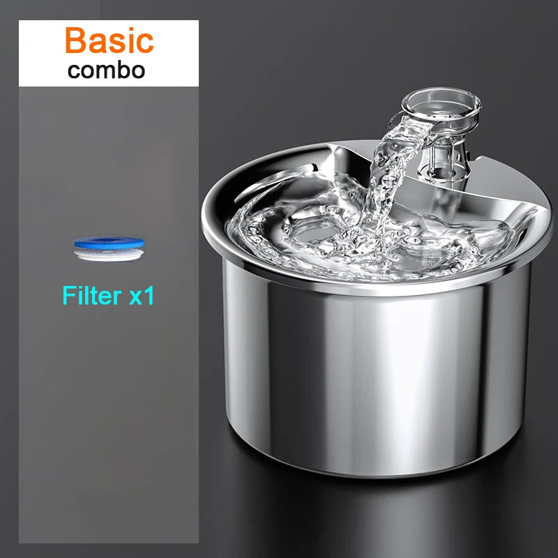 Fuente de agua para gatos con Sensor automático, dispensador de agua para mascotas, bebedero para perros y gatos con filtros, bebedero para gatos de acero inoxidable 304
