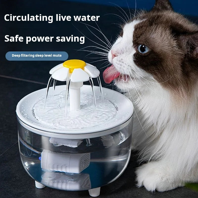 Fuente de agua silenciosa eléctrica USB de 1,2 L para mascotas, tazón de bebida automático para gatos, filtro, dispensador de bebidas para mascotas, bebedero para gatos, filtro de agua