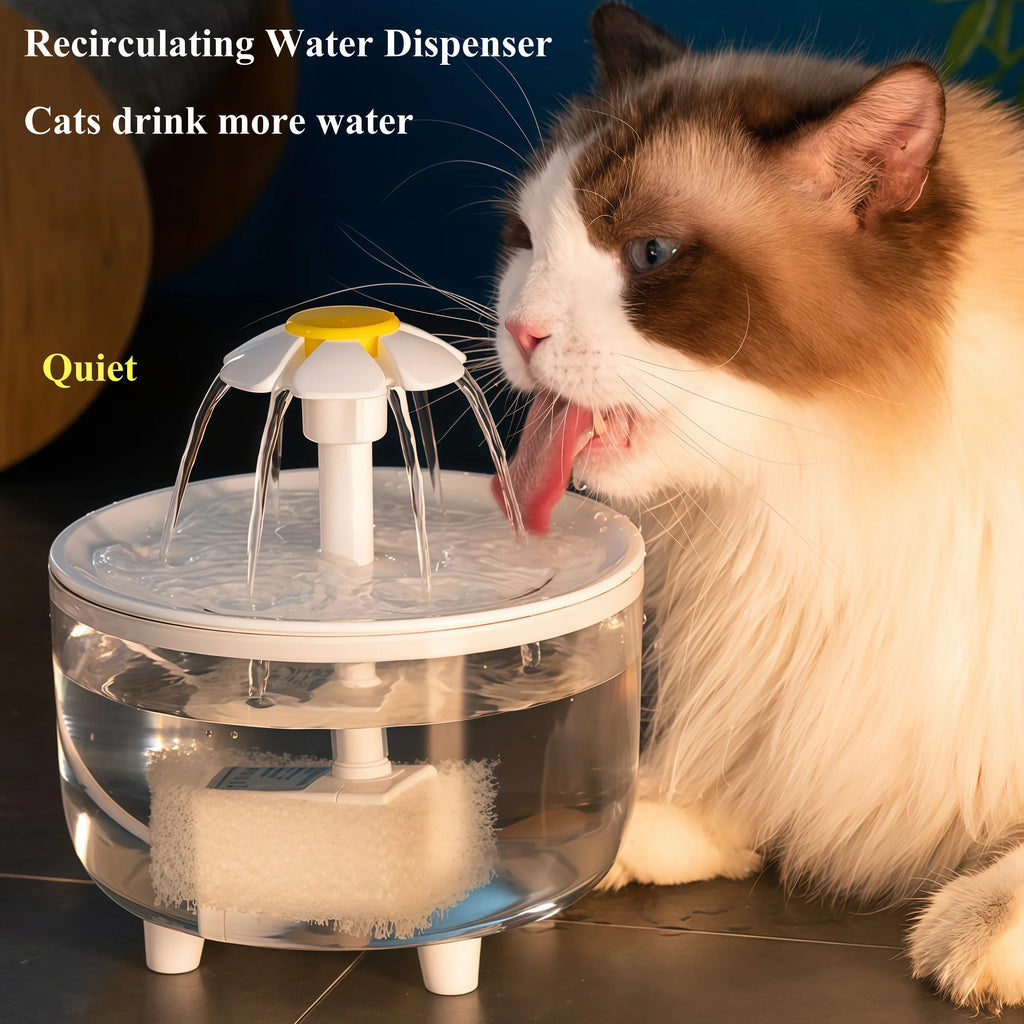 Fuente de agua silenciosa eléctrica USB de 1,2 L para mascotas, tazón de bebida automático para gatos, filtro, dispensador de bebidas para mascotas, bebedero para gatos, filtro de agua
