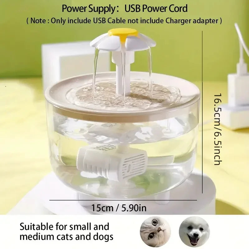 Fuente de agua silenciosa eléctrica USB de 1,2 L para mascotas, tazón de bebida automático para gatos, filtro, dispensador de bebidas para mascotas, bebedero para gatos, filtro de agua